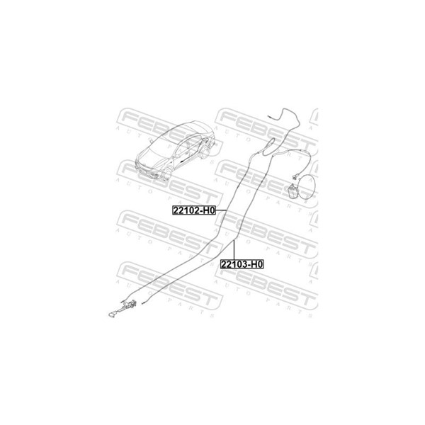 Vajer, tanklock Febest 22103-H0 FEBEST