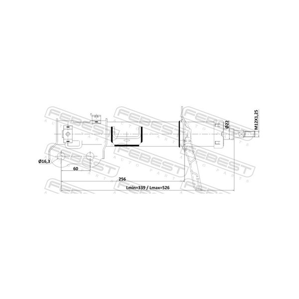 Stötdämpare Gastryck, framaxel vänster Febest 22110-002FL FEBEST Stötdämpare Gastryck, framaxel vänster Febest 22110-002FL FEBEST