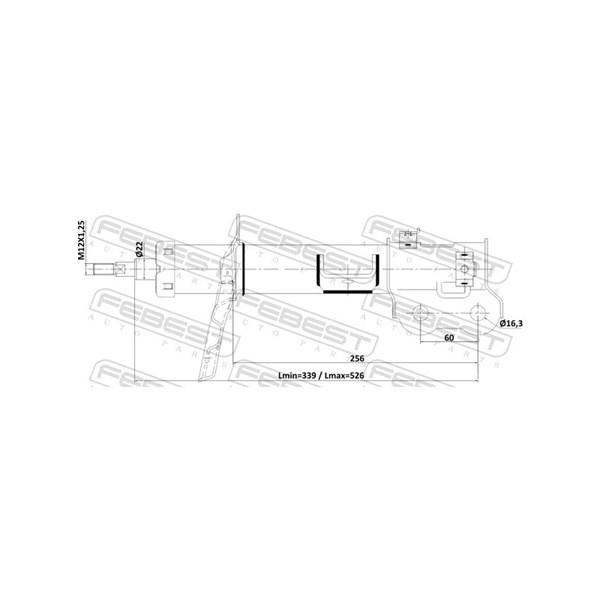 Stötdämpare Gastryck, framaxel höger Febest 22110-002FR FEBEST Stötdämpare Gastryck, framaxel höger Febest 22110-002FR FEBEST
