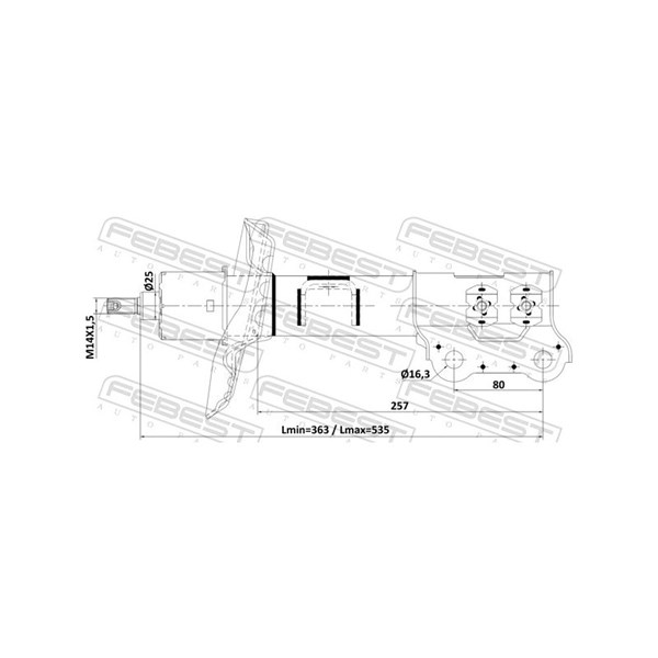 Stötdämpare Gastryck, framaxel vänster Febest 22110-003FL FEBEST Stötdämpare Gastryck, framaxel vänster Febest 22110-003FL FEBEST