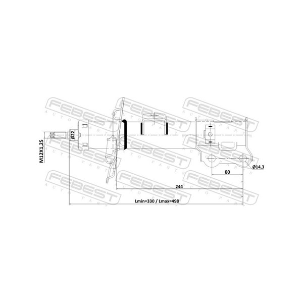 Stötdämpare Gastryck, framaxel vänster Febest 22110-004FL FEBEST Stötdämpare Gastryck, framaxel vänster Febest 22110-004FL FEBEST