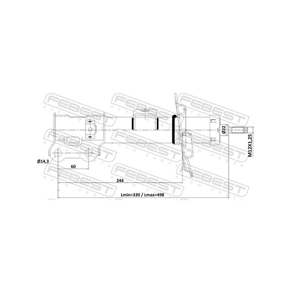 Stötdämpare Gastryck, framaxel höger Febest 22110-004FR FEBEST Stötdämpare Gastryck, framaxel höger Febest 22110-004FR FEBEST