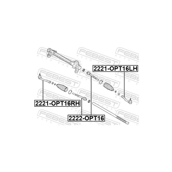 Styrled, framaxel höger Febest 2221-OPT16RH FEBEST Styrled, framaxel höger Febest 2221-OPT16RH FEBEST