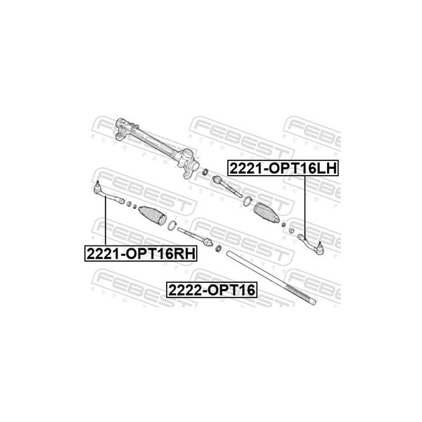 Styrled, inre, Framaxel Febest 2222-OPT16 FEBEST Styrled, inre, Framaxel Febest 2222-OPT16 FEBEST