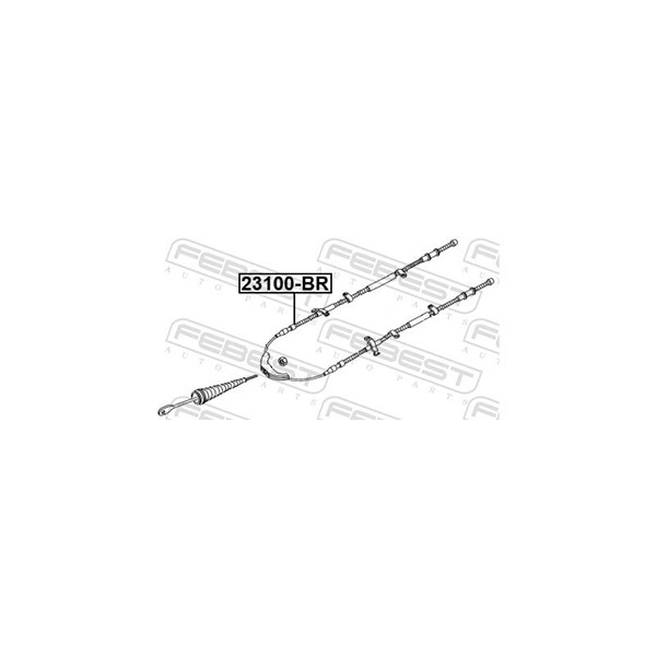 Vajer, parkeringsbroms, Bak Febest 23100-BR FEBEST
