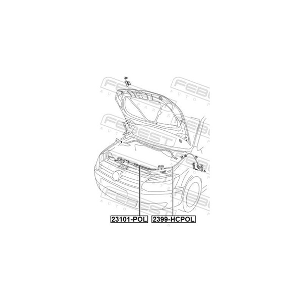 Vajer, motorhuv Febest 23101-POL FEBEST Vajer, motorhuv Febest 23101-POL FEBEST
