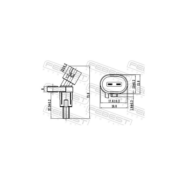 ABS-givare, Sensor, hjulvarvtal, Bakaxel Febest 23606-001 FEBEST ABS-givare, Sensor, hjulvarvtal, Bakaxel Febest 23606-001 FEBEST