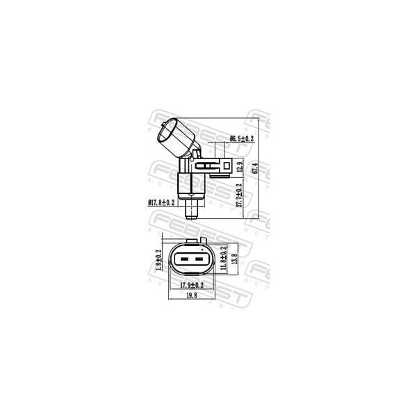 ABS-givare, Sensor, hjulvarvtal, framaxel vänster Febest 23606-00 FEBEST