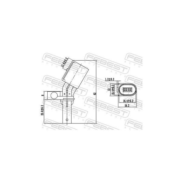 ABS-givare, Sensor, hjulvarvtal, Bakaxel höger Febest 23606-009 FEBEST ABS-givare, Sensor, hjulvarvtal, Bakaxel höger Febest 23606-009 FEBEST