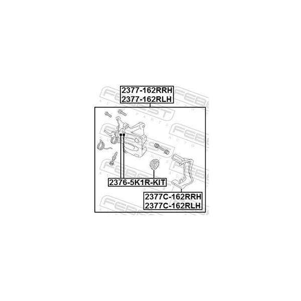 Monteringssats, bromsok, Bakaxel, Höger Febest 2377C-162RRH FEBEST