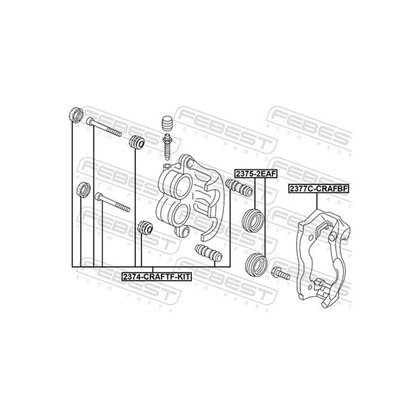Monteringssats, bromsok, Fram Febest 2377C-CRAFBF FEBEST