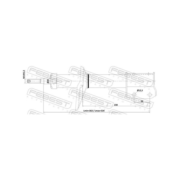 Stötdämpare Gastryck, Framaxel Febest 24110-002F FEBEST