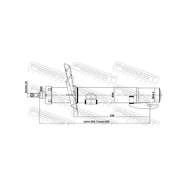 Stötdämpare Gastryck, Framaxel Febest 24110-008F FEBEST