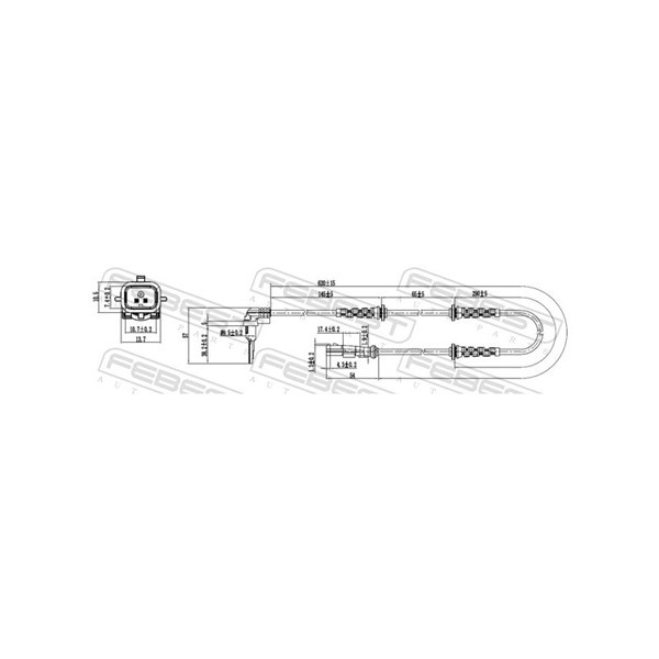 ABS-givare, Sensor, hjulvarvtal, Framaxel Febest 24606-001 FEBEST