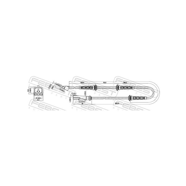 ABS-givare, Sensor, hjulvarvtal, Framaxel Febest 24606-002 FEBEST