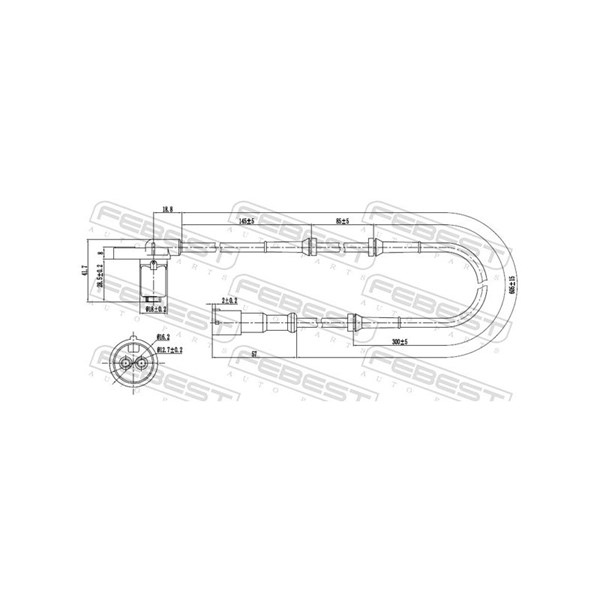 ABS-givare, Sensor, hjulvarvtal, Framaxel Febest 24606-006 FEBEST