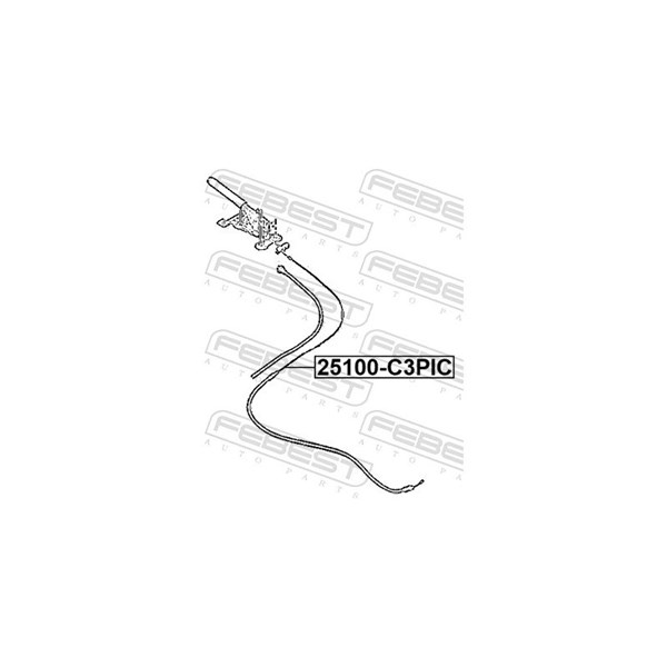 Vajer, parkeringsbroms, Bak Febest 25100-C3PIC FEBEST Vajer, parkeringsbroms, Bak Febest 25100-C3PIC FEBEST