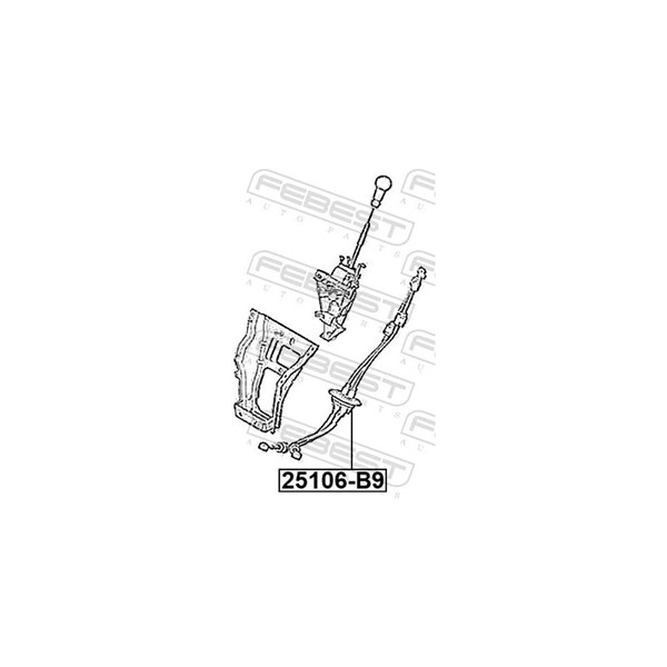 Vajer, manuell transmission Febest 25106-B9 FEBEST
