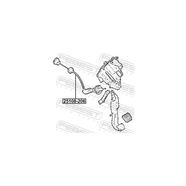 Vajer, koppling Febest 25108-206 FEBEST