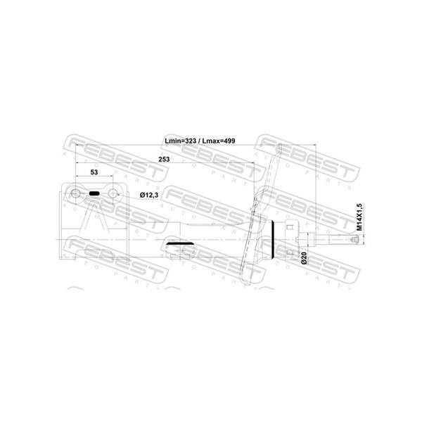 Stötdämpare Gastryck, framaxel höger Febest 25110-007FR FEBEST