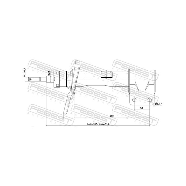 Stötdämpare Gastryck, framaxel vänster Febest 25110-008FL FEBEST