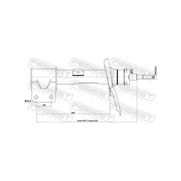 Stötdämpare Gastryck, framaxel höger Febest 25110-008FR FEBEST