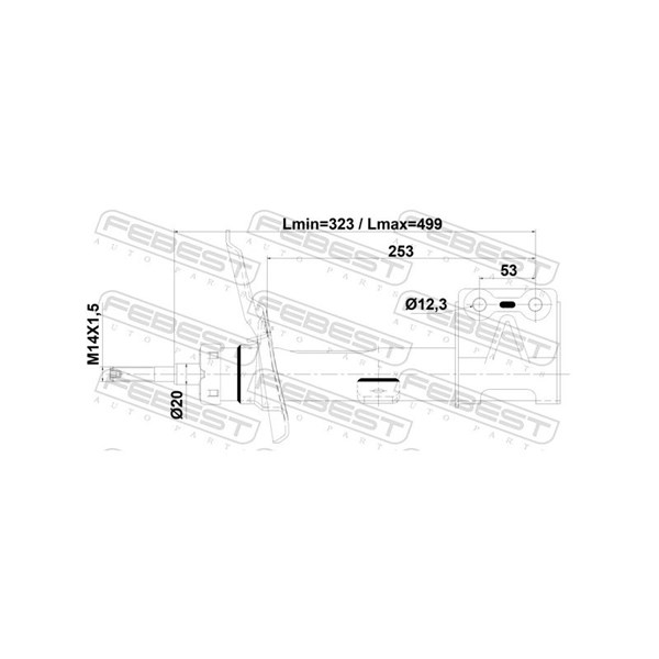 Stötdämpare Gastryck, framaxel vänster Febest 25110-009FL FEBEST Stötdämpare Gastryck, framaxel vänster Febest 25110-009FL FEBEST