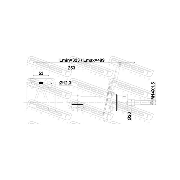 Stötdämpare Gastryck, framaxel höger Febest 25110-009FR FEBEST