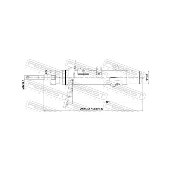 Stötdämpare Gastryck, framaxel vänster Febest 25110-010FL FEBEST Stötdämpare Gastryck, framaxel vänster Febest 25110-010FL FEBEST