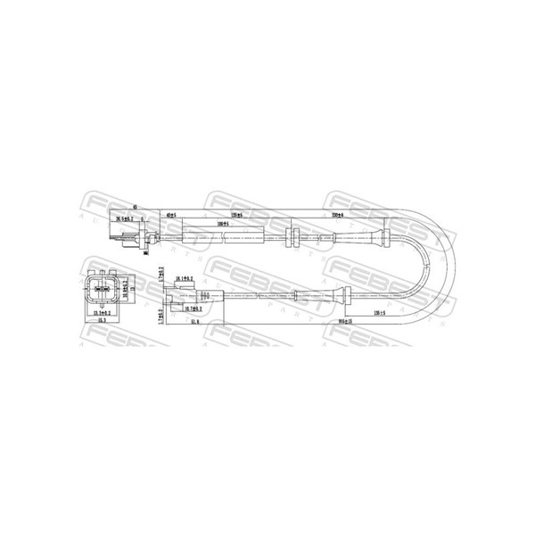 ABS-givare, Sensor, hjulvarvtal, Bakaxel Febest 25606-003 FEBEST