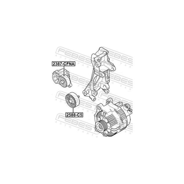 Styrrulle, drivrem Febest 2588-C5 FEBEST Styrrulle, drivrem Febest 2588-C5 FEBEST