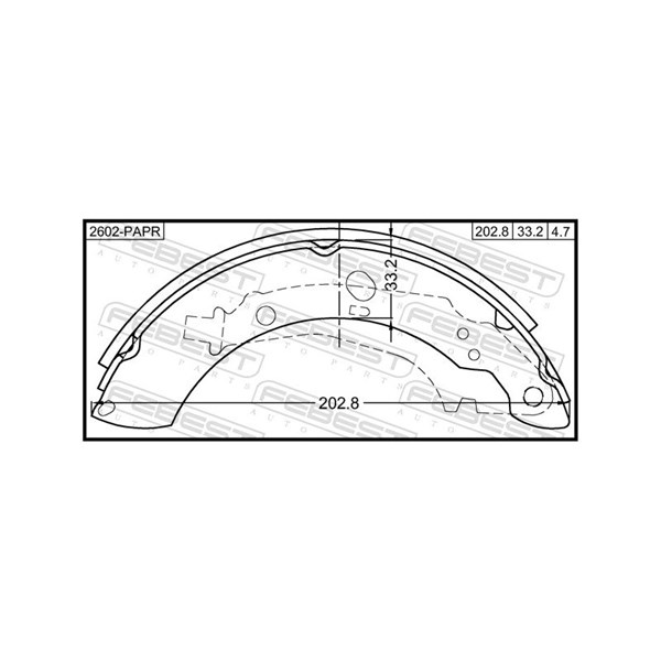 Bromsbackar, sats, Bakaxel Febest 2602-RAPR FEBEST