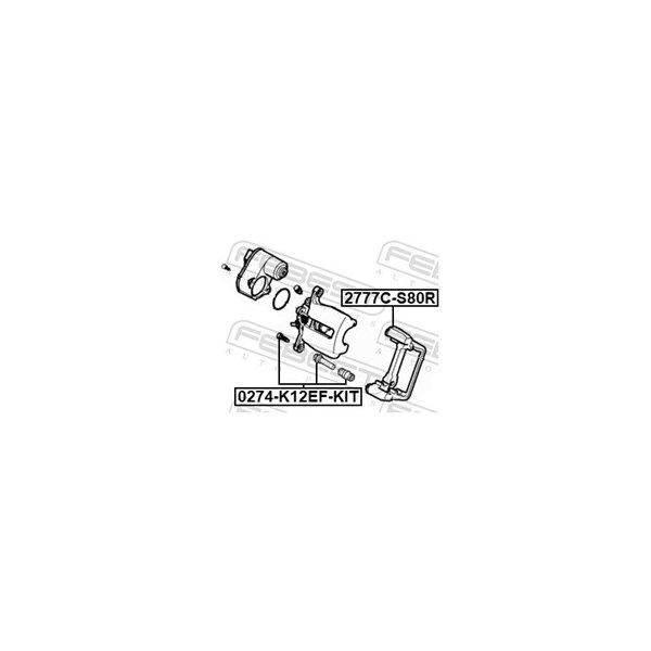 Monteringssats, bromsok, Bakaxel Febest 2777C-S80R FEBEST