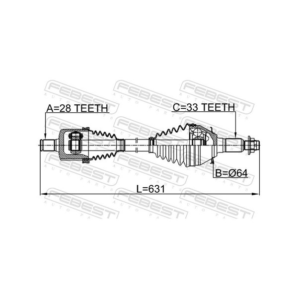 Drivaxel, Framaxel Febest 3214-ESCV FEBEST