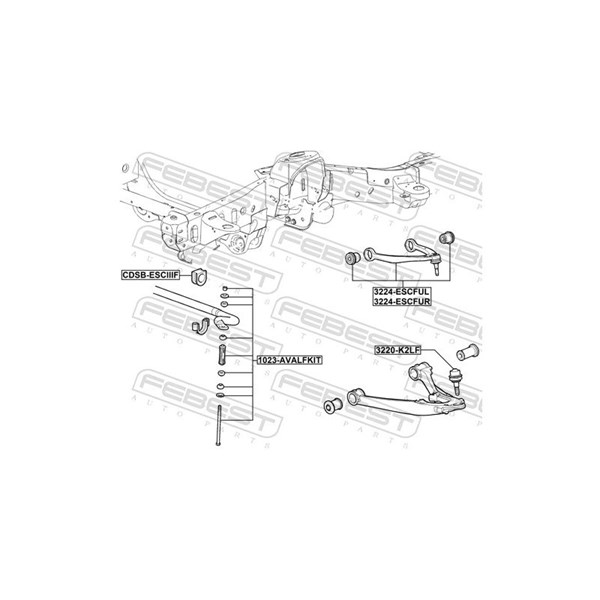 Kulled / Spindelled, Nedre framaxel Febest 3220-K2LF FEBEST Kulled / Spindelled, Nedre framaxel Febest 3220-K2LF FEBEST