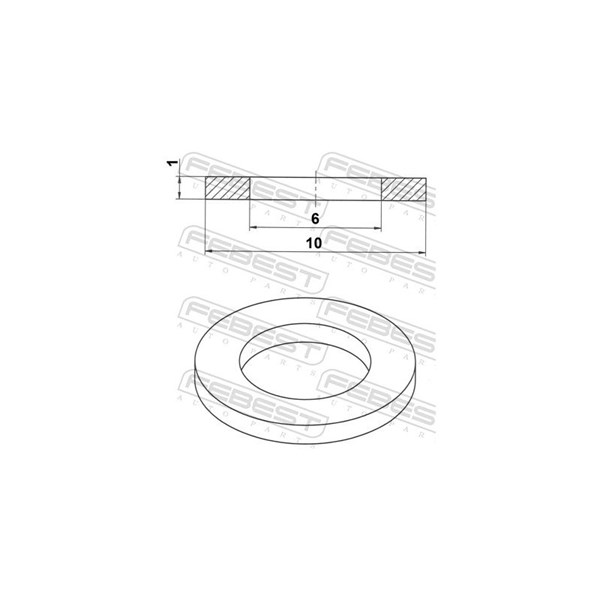 Packningsring, oljeavtappning Febest 88430-061010C FEBEST Packningsring, oljeavtappning Febest 88430-061010C FEBEST