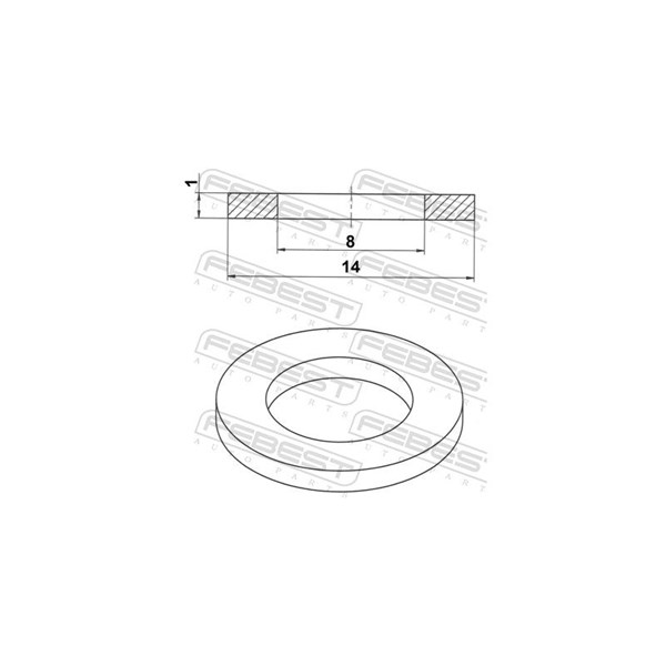 Packningsring, oljeavtappning Febest 88430-081410C FEBEST