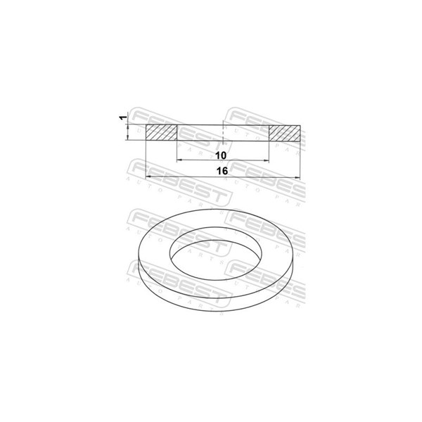 Packningsring, oljeavtappning Febest 88430-101610C FEBEST Packningsring, oljeavtappning Febest 88430-101610C FEBEST