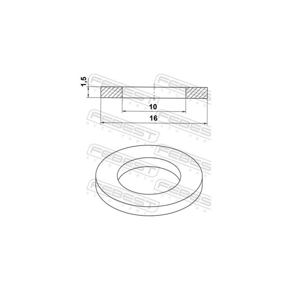 Packningsring, oljeavtappning Febest 88430-101615C FEBEST Packningsring, oljeavtappning Febest 88430-101615C FEBEST
