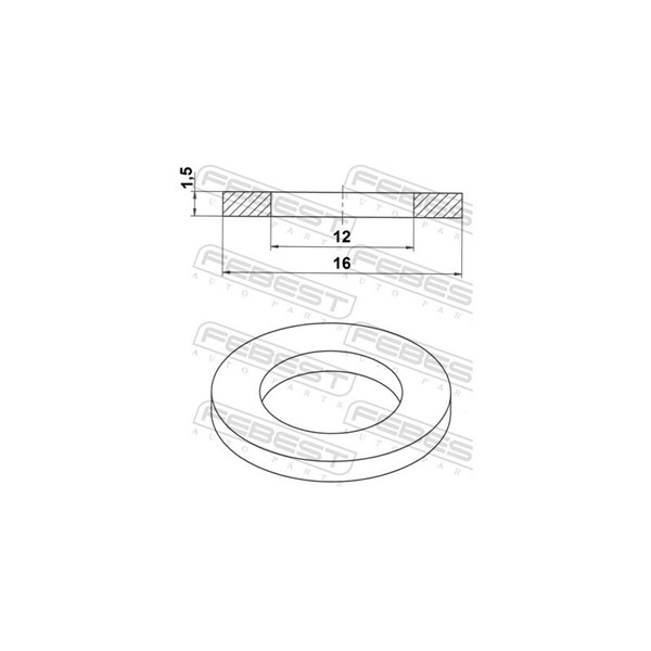 Packningsring, oljeavtappning Febest 88430-121615A FEBEST