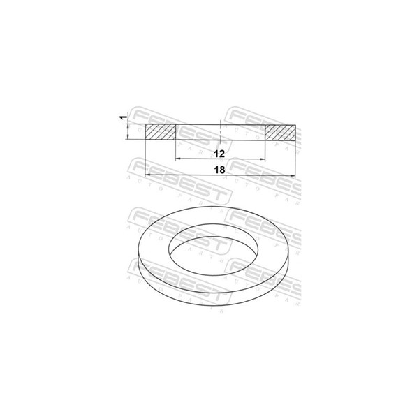 Packningsring, oljeavtappning Febest 88430-121810C FEBEST Packningsring, oljeavtappning Febest 88430-121810C FEBEST