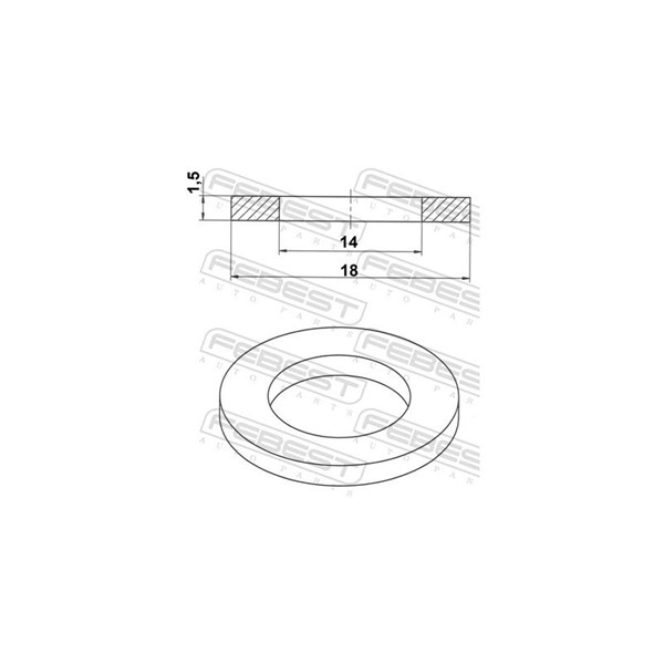 Packningsring, oljeavtappning Febest 88430-141815C FEBEST