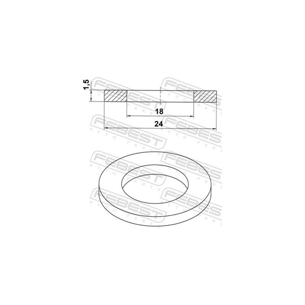 Packningsring, oljeavtappning Febest 88430-182415C FEBEST