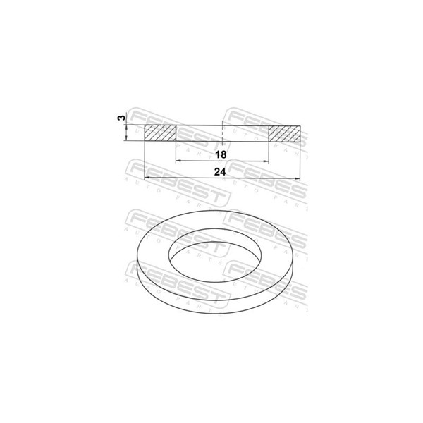Packning, differential Febest 88430-182422X FEBEST