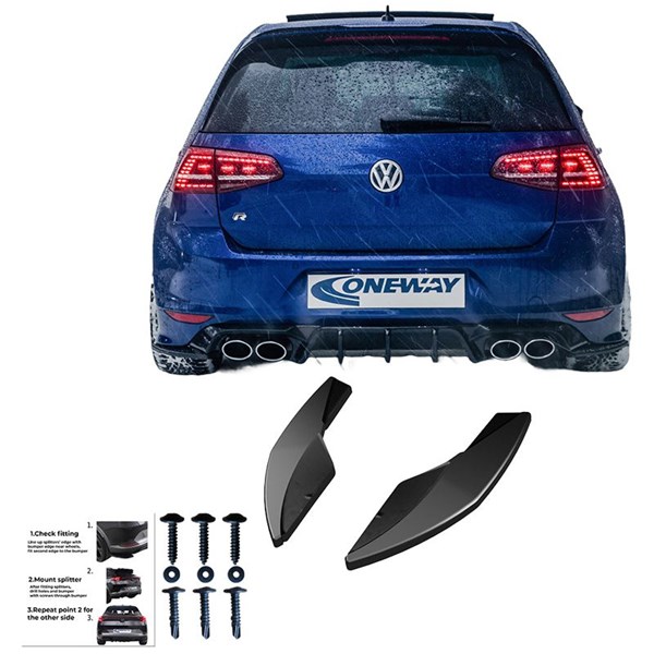 Bakre stötfångarskjol (Hörn) VW Golf VII HB R 13-16 Oneway OW RS1 OneWay