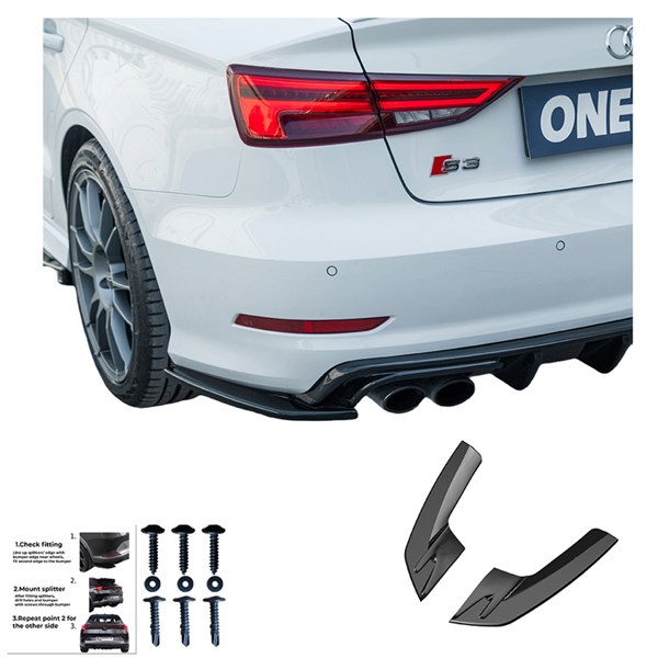 Bakre stötfångarskjol (Hörn) Audi S3 8V Sedan 13-16 Oneway OW RS1 OneWay