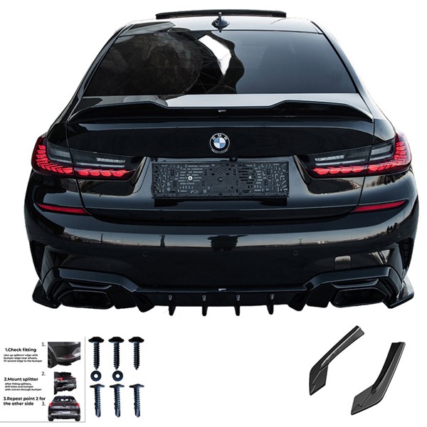 Bakre stötfångarskjol (Hörn) BMW 3 G20/G21 M-Pack 18-22 Oneway OW OneWay Bakre stötfångarskjol (Hörn) BMW 3 G20/G21 M-Pack 18-22 Oneway OW OneWay