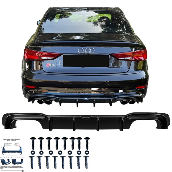 Bakre stötfångarkjol (Diffusor) Audi S3 Sedan 8V FL 16-20 OneWay Bakre stötfångarkjol (Diffusor) Audi S3 Sedan 8V FL 16-20 OneWay