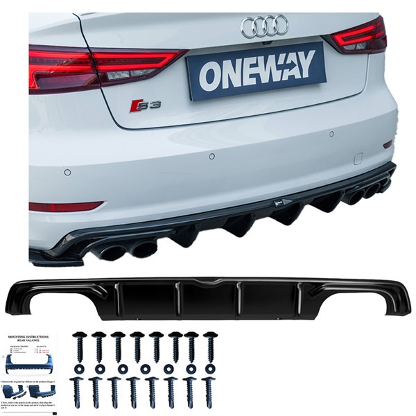 Bakre stötfångarkjol (Diffusor) Audi S3 Sedan 8V 2013-2016 OneWay Bakre stötfångarkjol (Diffusor) Audi S3 Sedan 8V 2013-2016 OneWay