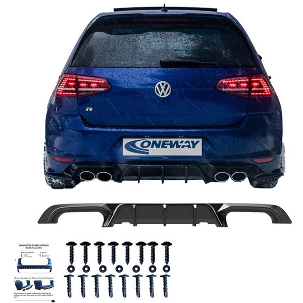 Bakre stötfångarkjol (Diffusor) VW Golf VII HB R 2013-2016 OneWay